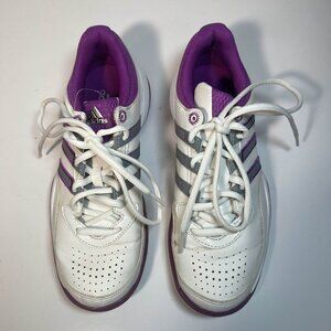 Adidas Sneakers Womens 6.5 White Purple Ambition II Lace Up Athletic Running
